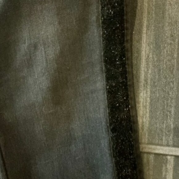 VeraModa black midrise slim Velvet tux stripe ankle jean size 26 - Picture 9 of 12